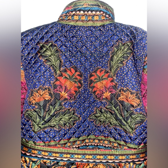 NWT Farm Rio Patchwork Midi Puffer Jacket Parrot Size Small - Picture 6 of 12